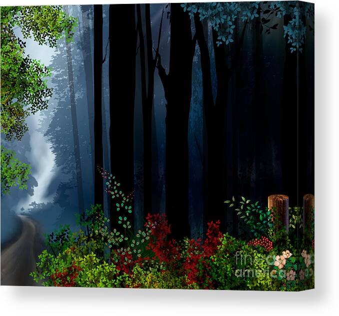 Digital Design Canvas Print featuring the digital art Forest Trail by Peter Awax