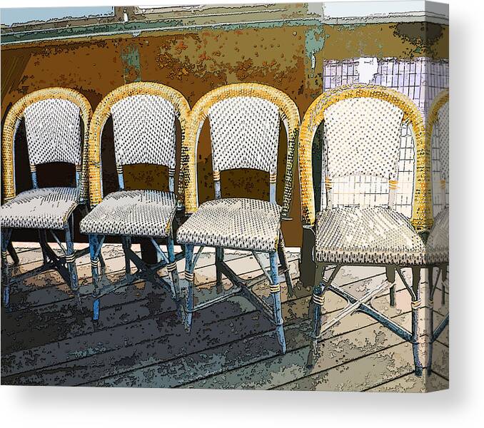 Chairs Canvas Print featuring the photograph Four Chairs by Jessica Levant