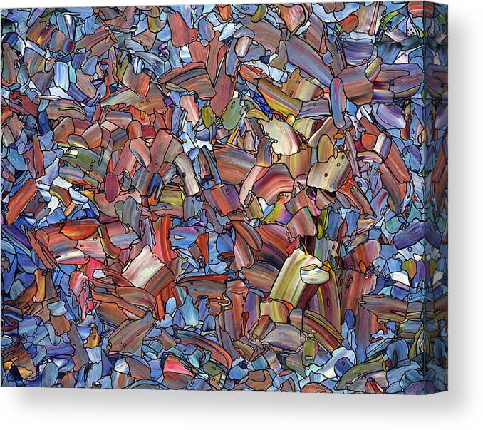 Abstract Canvas Print featuring the painting Fragmented Rose by James W Johnson