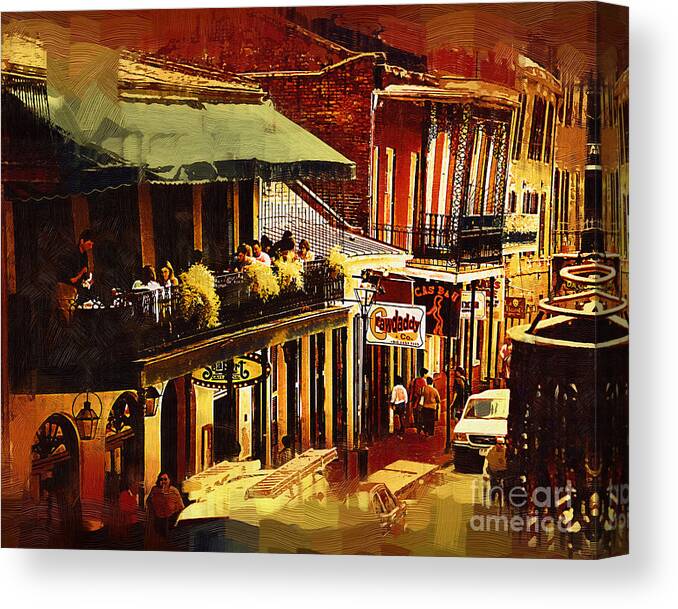 Oil Canvas Print featuring the painting French Quarters Lunch by Kirt Tisdale