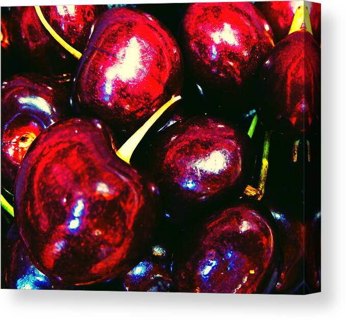 Fruit Canvas Print featuring the photograph Fresh Cherries by Laurie Tsemak