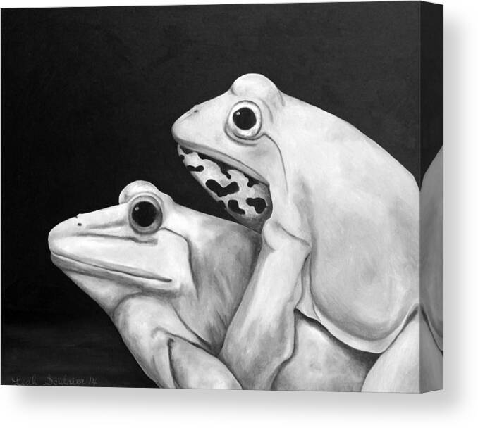 Frog Canvas Print featuring the painting Froggy Style edit 3 by Leah Saulnier The Painting Maniac