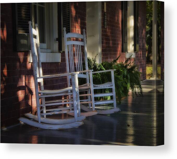 American Canvas Print featuring the photograph Front Porch Rockers by Steve Hurt