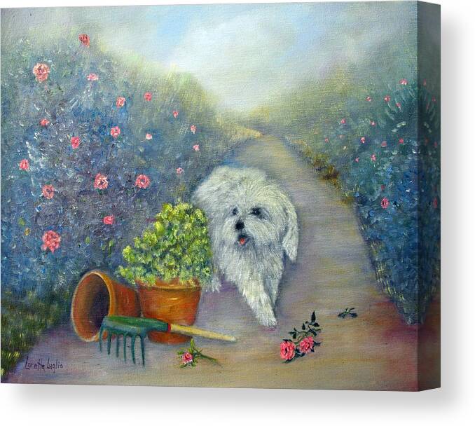 Loretta Luglio Canvas Print featuring the painting Garden Path by Loretta Luglio