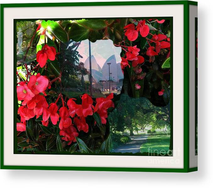 Garden Canvas Print featuring the photograph Garden Whispers in a green frame by Leanne Seymour