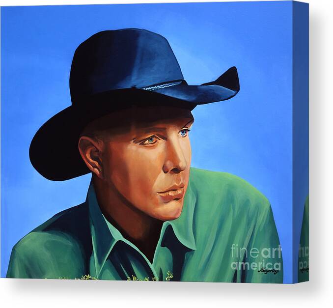 Garth Brooks Canvas Print featuring the painting Garth Brooks by Paul Meijering