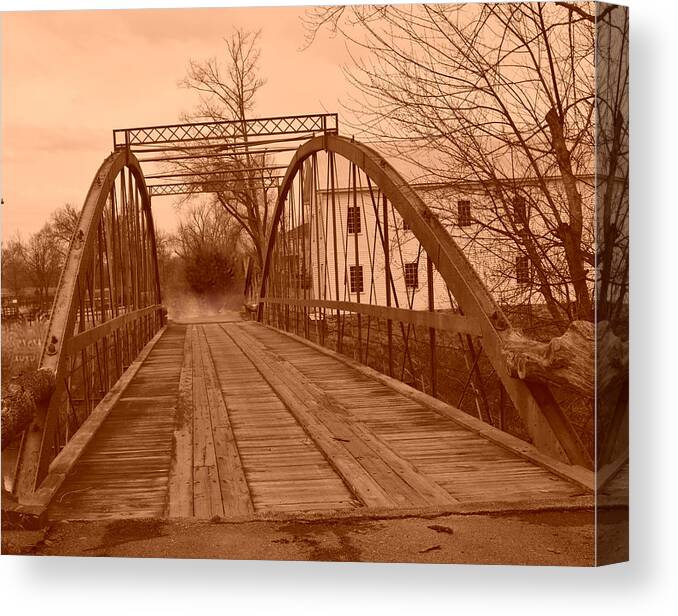 Iron Canvas Print featuring the photograph Ghosts of the Old Iron Bridge by Stacie Siemsen