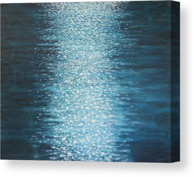 Seascape Canvas Print featuring the painting Glitter by Tone Aanderaa