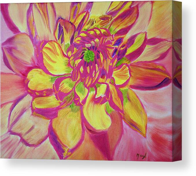 Flower Canvas Print featuring the painting God's Gift by Meryl Goudey