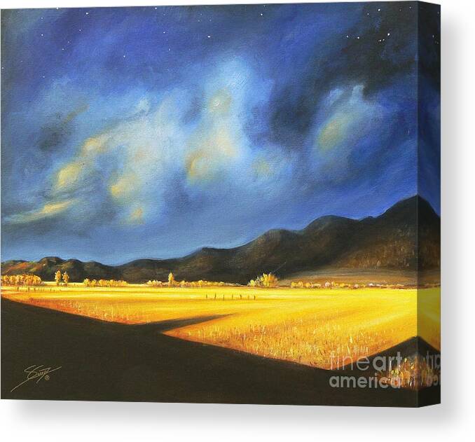 American Canvas Print featuring the painting Golden Fields by Artificium -