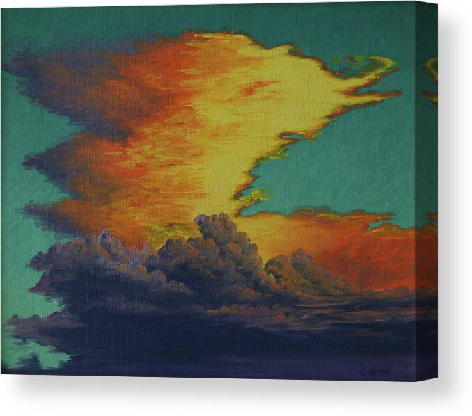 Nature Canvas Print featuring the painting Golden Monsoon by Cheryl Fecht