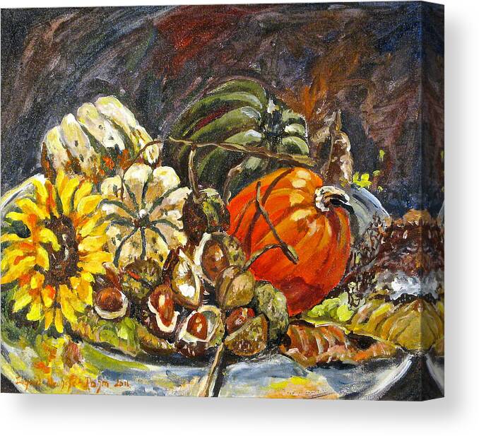 Vegetables Canvas Print featuring the painting Gourds by Ingrid Dohm
