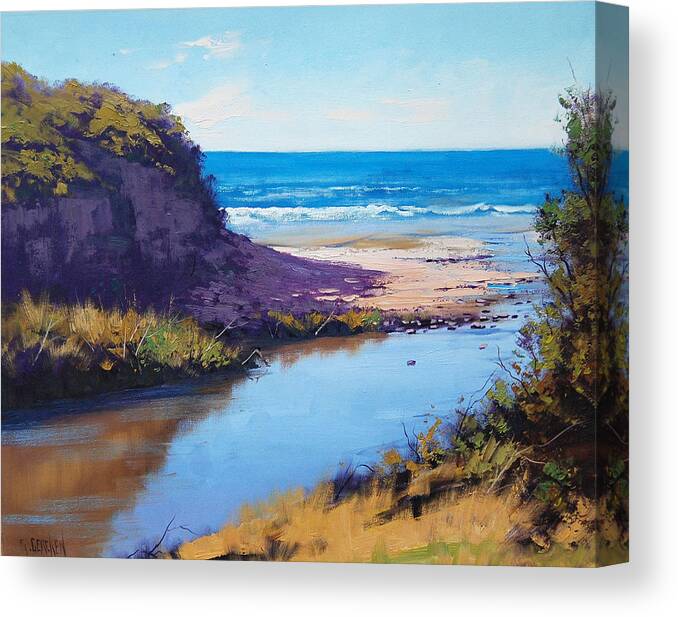 Seascape Canvas Print featuring the painting Great Ocean Rd Vic by Graham Gercken