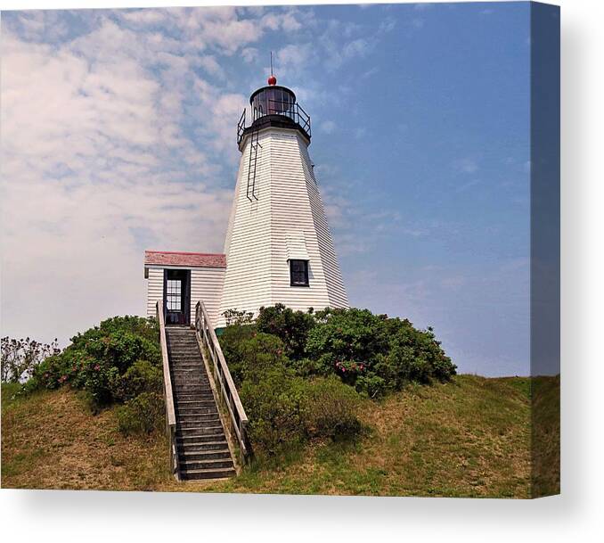 Gurnet Light Canvas Print featuring the photograph Gurnet Light by Janice Drew