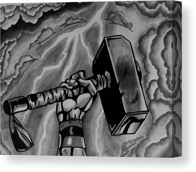 water colour of Mjolnir (Thors Hammer) : r/Watercolor