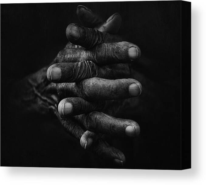 Dark Canvas Print featuring the photograph Hand And Memories by Djeff Act