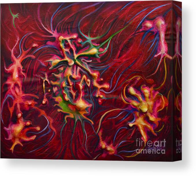 Endorphins Canvas Print featuring the painting Happy Endorphins by Ruben Archuleta - Art Gallery