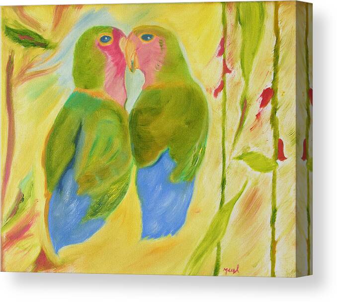 Love Birds Canvas Print featuring the painting Harmony by Meryl Goudey