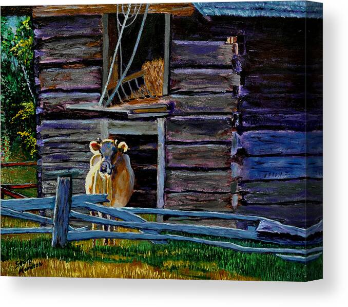Cow Canvas Print featuring the painting Hdemo2 by Stan Hamilton
