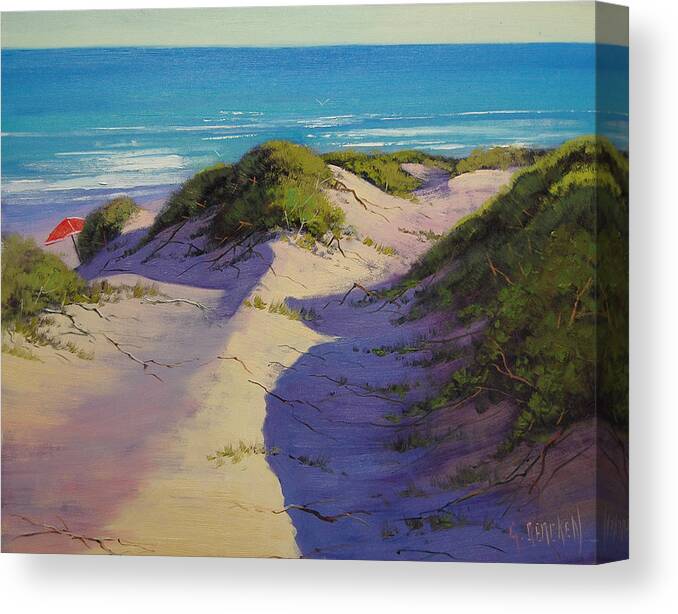 Seascape Canvas Print featuring the painting Hidden Dunes by Graham Gercken