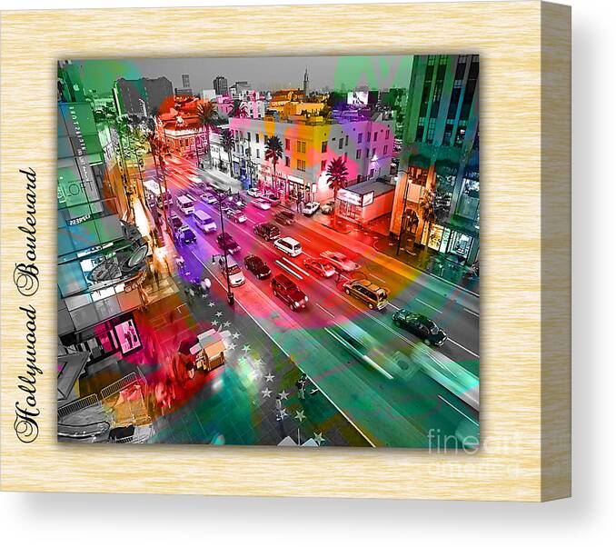 Actress Photographs Canvas Print featuring the mixed media Hollywood Boulevard by Marvin Blaine