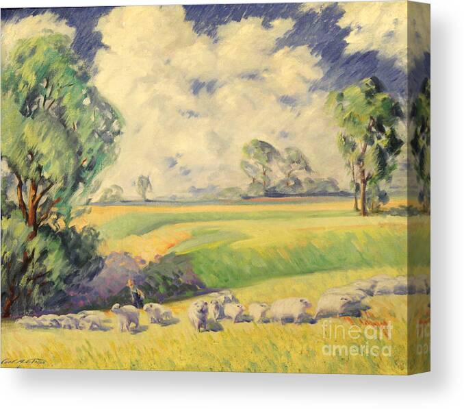 Homeward Canvas Print featuring the painting Homeward Bound 1936 by Art By Tolpo Collection