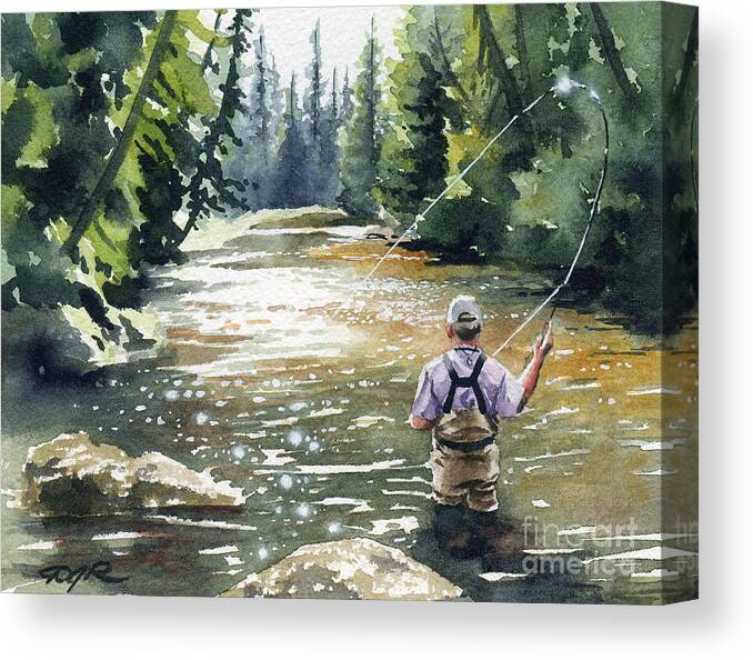 Fly Canvas Print featuring the painting Hooked Up II by David Rogers