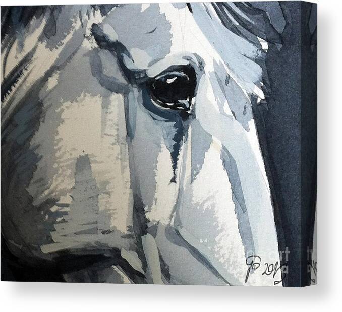 Horse Canvas Print featuring the painting Horse Look Closer by Go Van Kampen