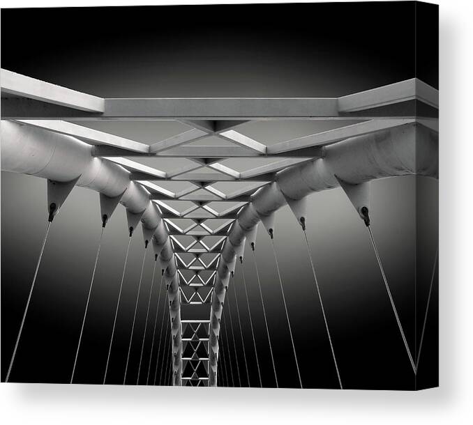 Abstract Canvas Print featuring the photograph Humber Bridge by Ivan Huang