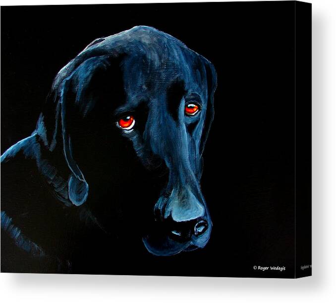 Lab Canvas Print featuring the painting I Didnt Do It by Roger Wedegis