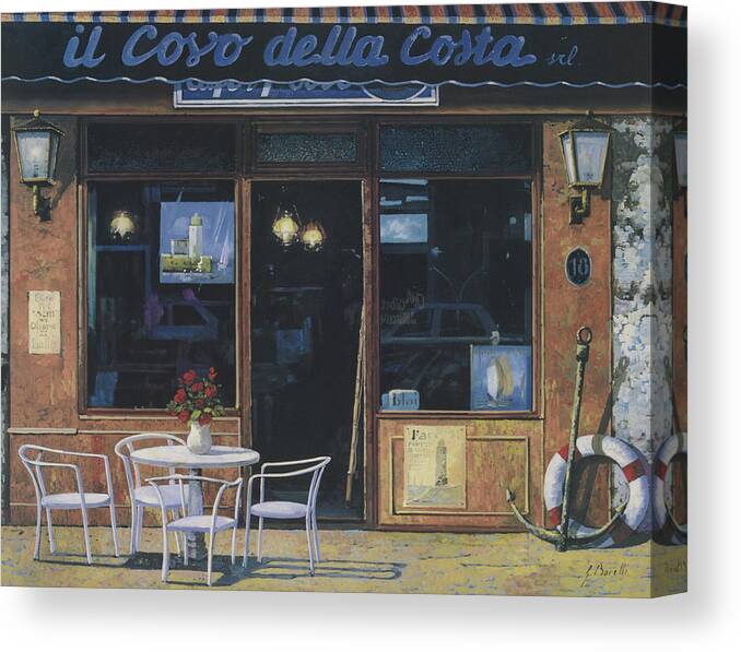 Bar Canvas Print featuring the painting Il Covo Della Costa by Guido Borelli