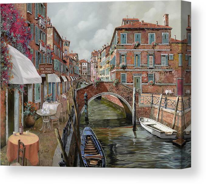 Venice Canvas Print featuring the painting Il Fosso Ombroso by Guido Borelli