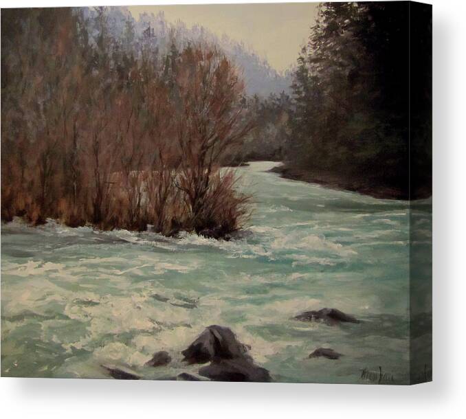 Landscape Canvas Print featuring the painting In All Seasons by Karen Ilari