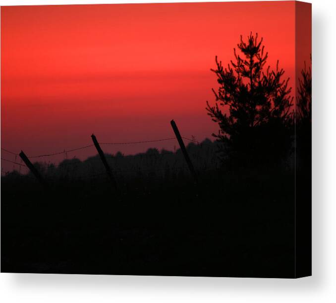 Michigan Canvas Print featuring the photograph Independence Day Sunset by Scott Hovind