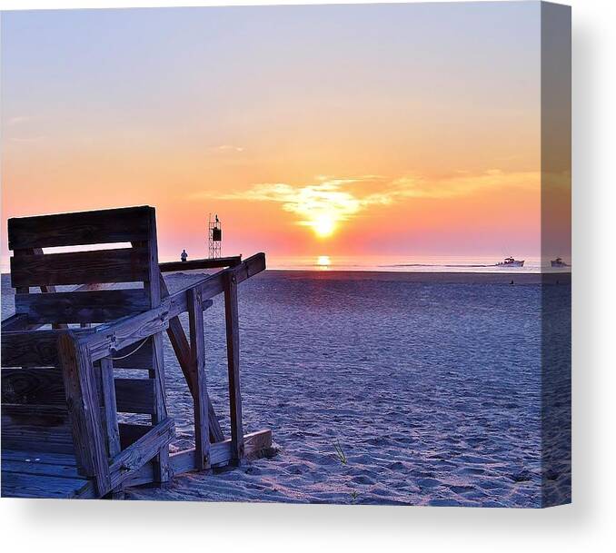 Indian River Inlet Canvas Print featuring the photograph Indian River Inlet Sunrise - Delaware by Kim Bemis