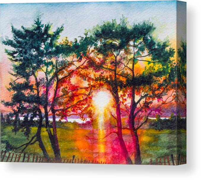 Sunset Canvas Print featuring the painting Indian River Sunset by Patricia Allingham Carlson