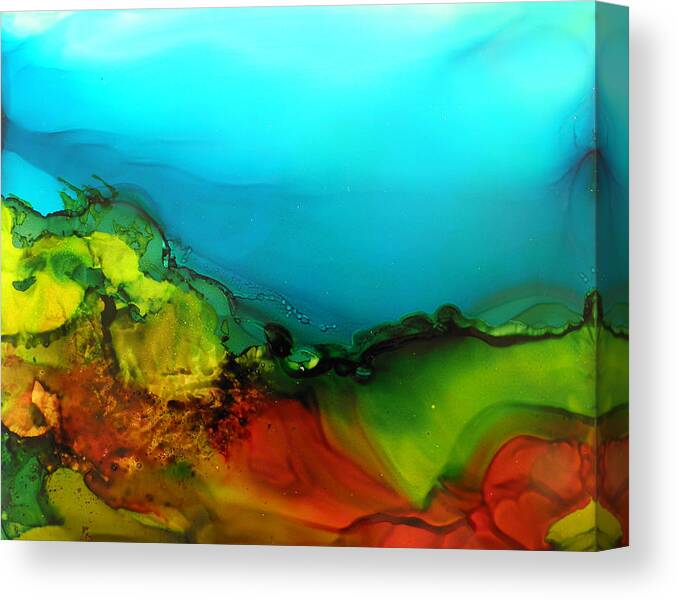 Abstract Landscape Canvas Print featuring the painting Ink Landscape # 131 by Sandra Fox