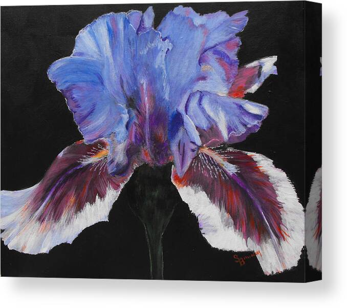 Iris Canvas Print featuring the painting Iris by Susan Bruner