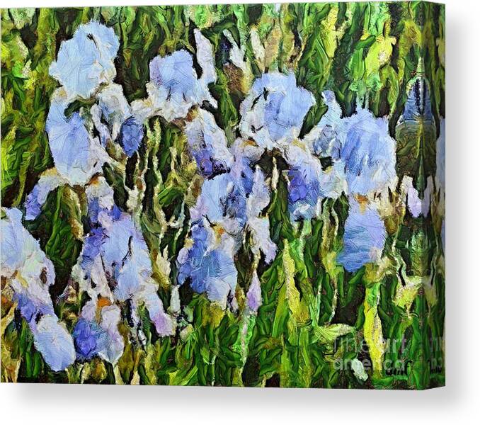 Floral Canvas Print featuring the digital art Irises by Dragica Micki Fortuna