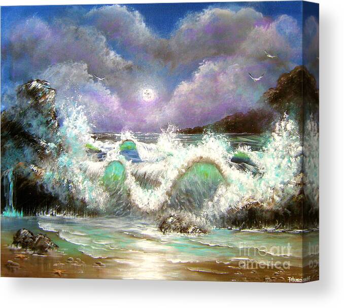 Waves Canvas Print featuring the painting Irresistible Force by Bella Apollonia