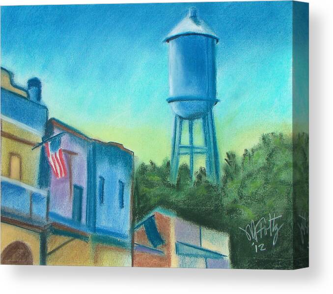 Landscape Canvas Print featuring the painting Isleton Old Town by Michael Foltz