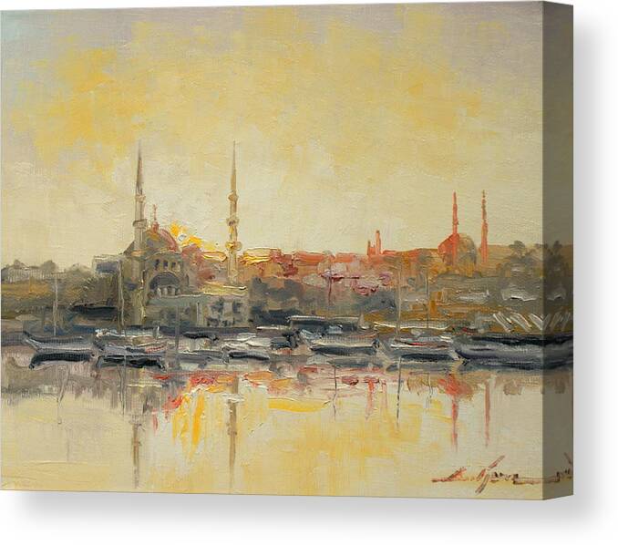 Impressionism Canvas Print featuring the painting Istanbul- Hagia Sophia by Luke Karcz
