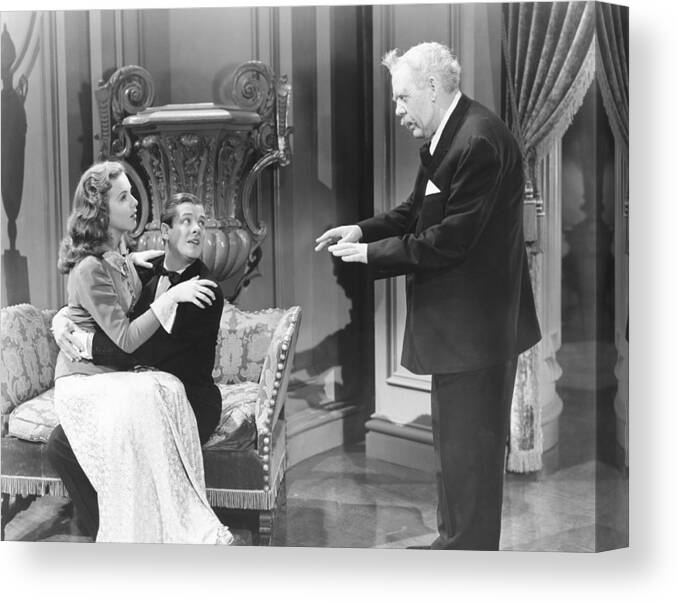 1940s Movies Canvas Print featuring the photograph It Started With Eve, From Left Deanna by Everett