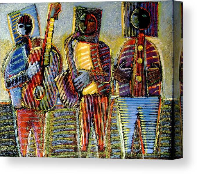 Jazz Trio Canvas Print featuring the painting Jazz Trio by Gerry High