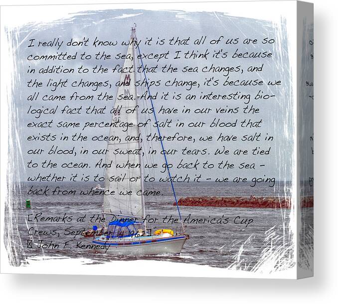 Profound Canvas Print featuring the photograph J F K And The Sea by Constantine Gregory