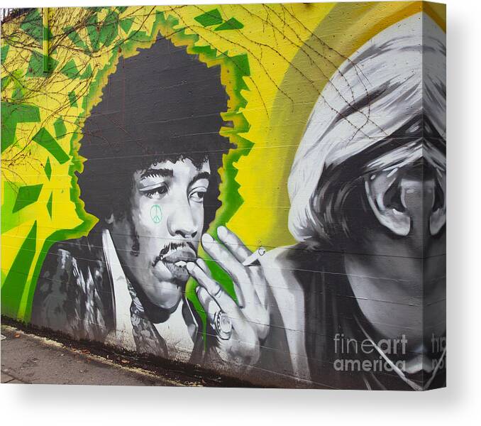 Jimmy Hendrix Canvas Print featuring the photograph Jimmy Hendrix Mural by Chris Dutton