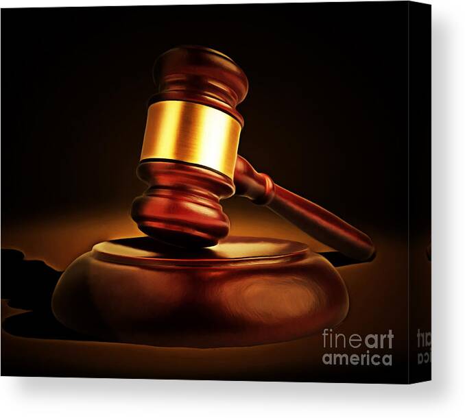 Gavel Canvas Print featuring the photograph Judges Gavel 20150225 by Wingsdomain Art and Photography