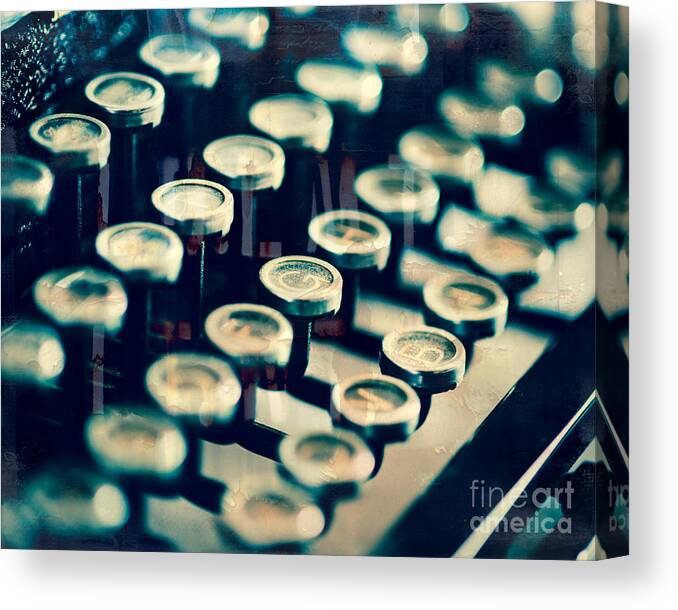 Typewriter Canvas Print featuring the photograph Key Type by Sonja Quintero