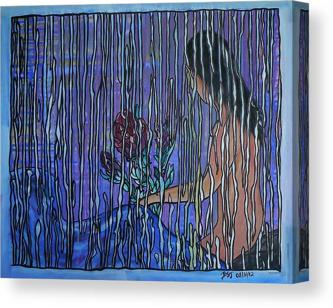 Painting Canvas Print featuring the painting Kissing Rain by Barbara St Jean