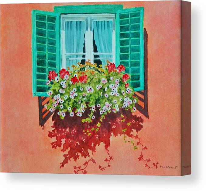 Window Box Canvas Print featuring the painting Kitzbuhel Window by Mary Ellen Mueller Legault